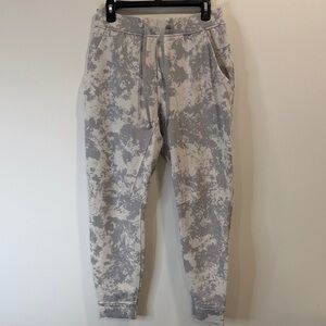 lululemon athletica Gray & Cream Marbled Jogger Sweatpants